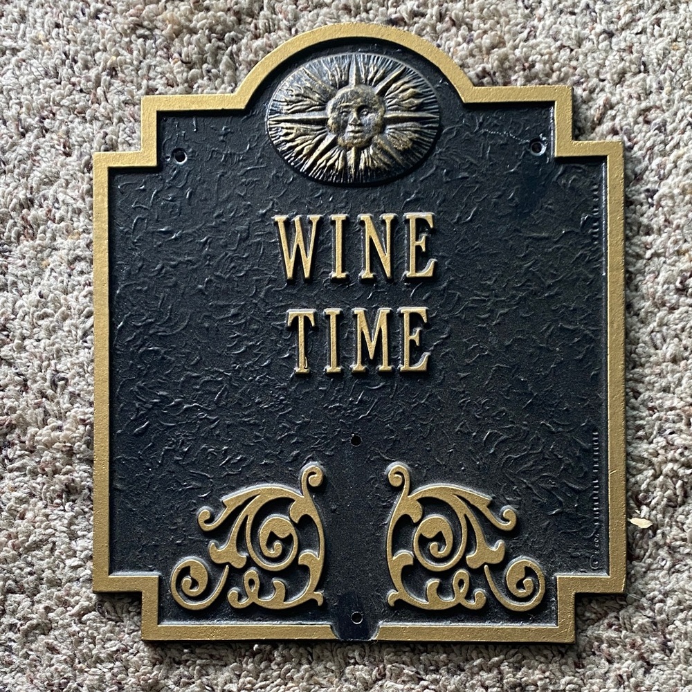 Whitehall Black and Gold Wine Time Plaque - Picture 8 of 8